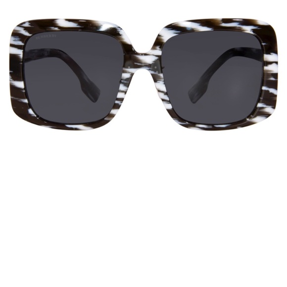 Burberry Penelope BE4363F 397887 Sunglasses Women\'s White/BlK/DRK Grey 55mm NEW main image 4